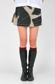 KATALYST 'Equilibrium' Mini Skirt in Taupe/Denim