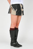 KATALYST 'Equilibrium' Mini Skirt in Taupe/Denim