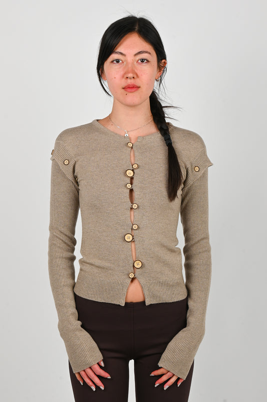 Kernemilk 'Caroline' Cardigan in Beige