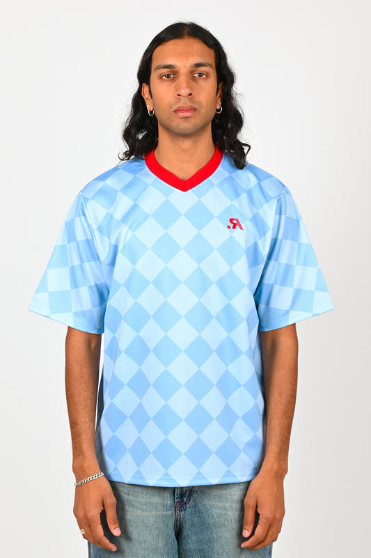 R.Sport 'Half Time' Training Top In Sky Blue Check