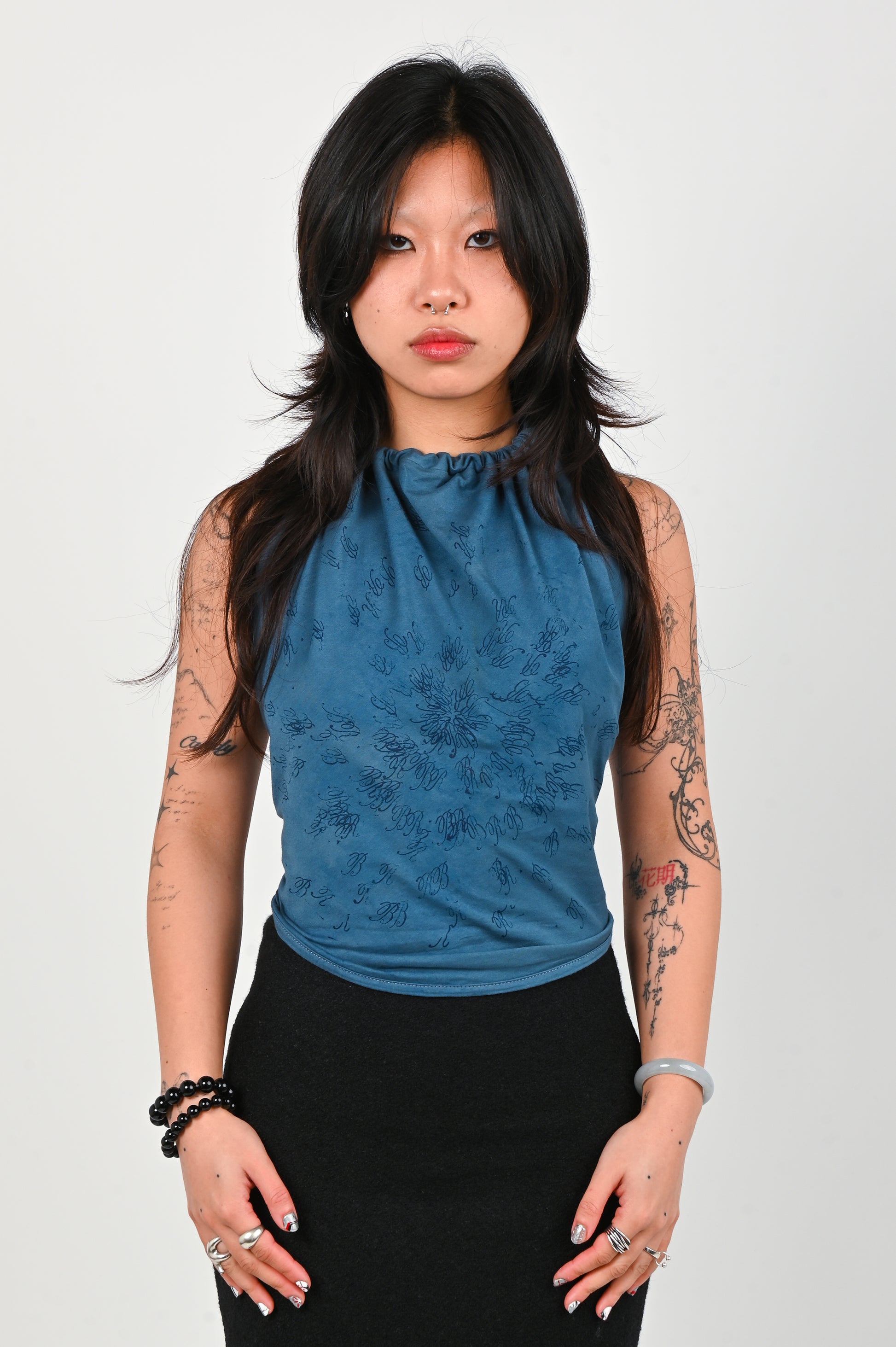 B-R-B 'Problems' Halter Top in Blue
