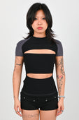 Toilè 'Armor' Reversible Baby Tee in Charcoal