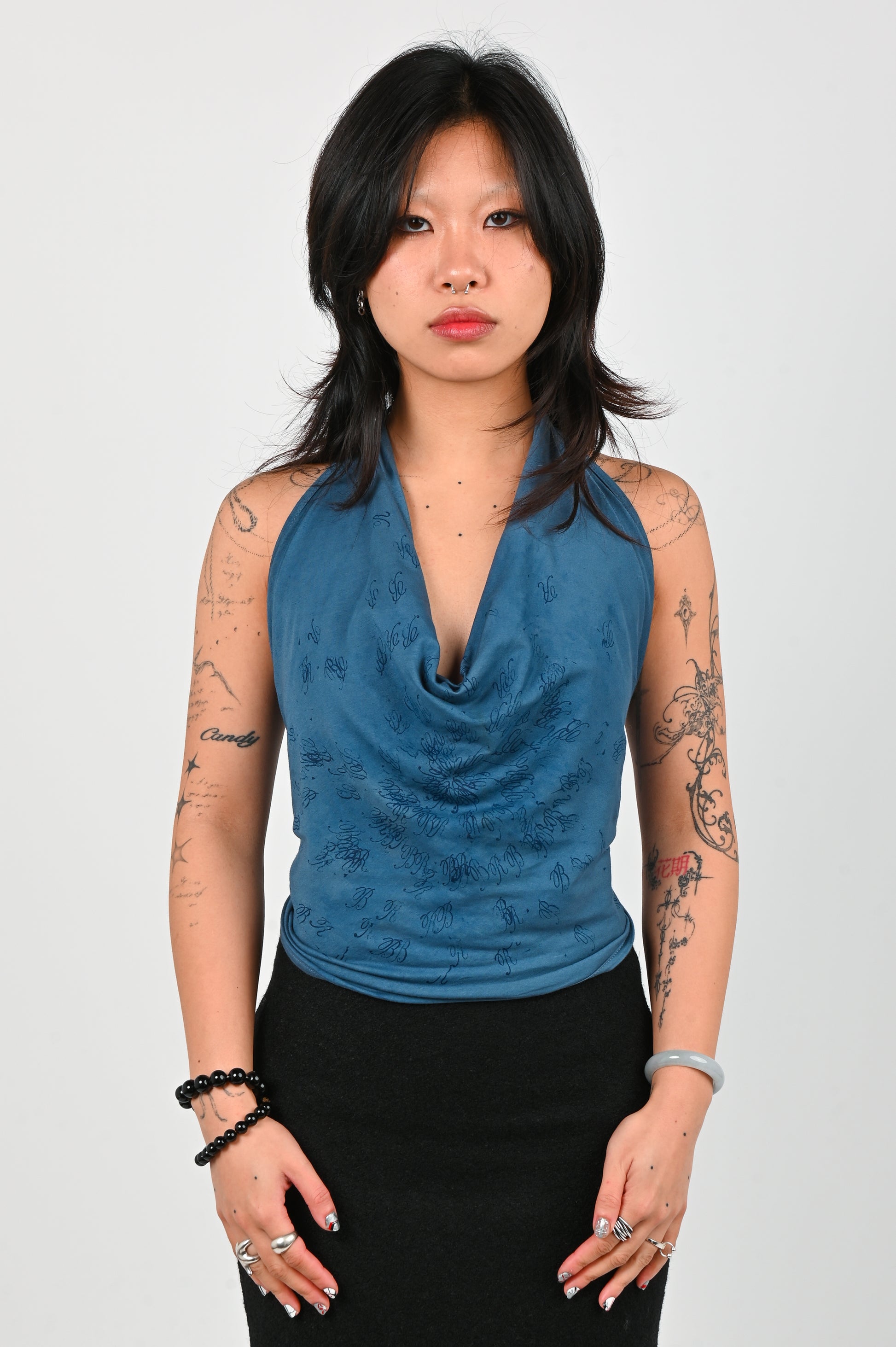 B-R-B 'Problems' Halter Top in Blue
