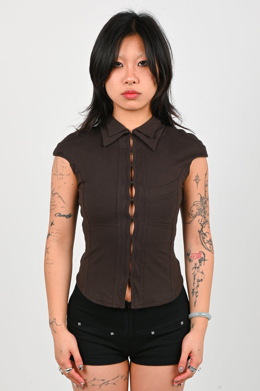 Toilè 'Armor' Short Sleeve in Coffee