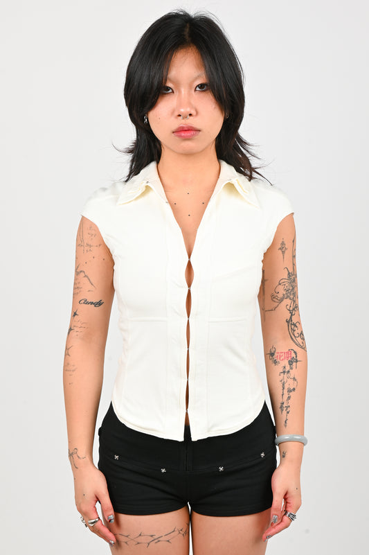 Toilè 'Armor' Short Sleeve in Bone