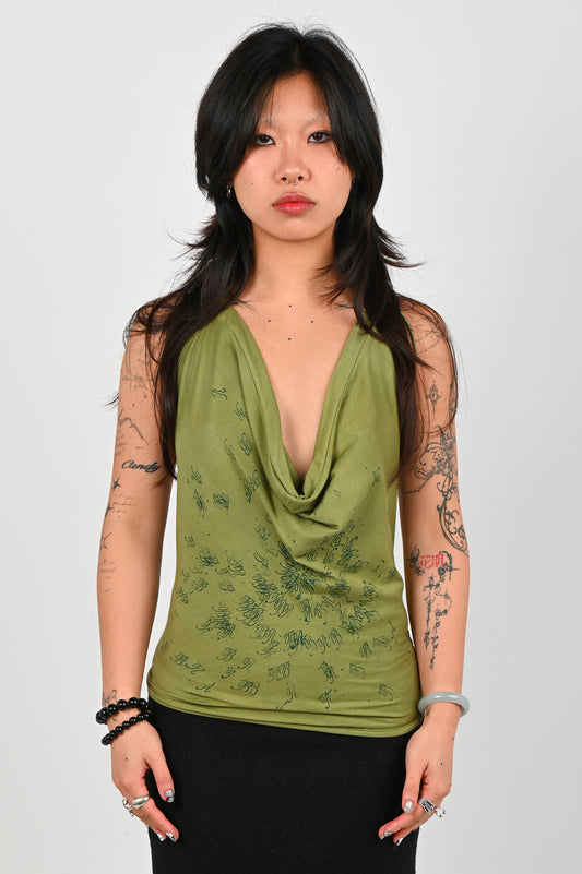 B-R-B 'Problems' Halter Top in Green