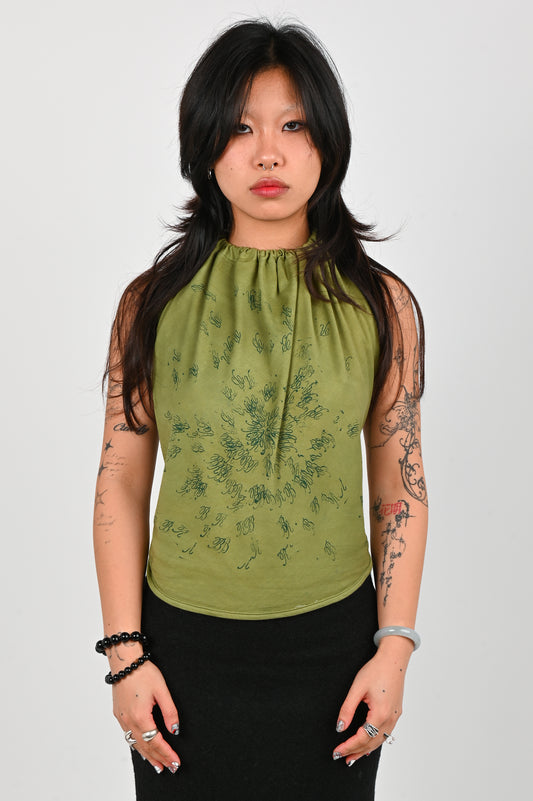 B-R-B 'Problems' Halter Top in Green