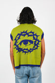 Hermann Studios 'Cyclops' Knit Vest In Lime & Purple
