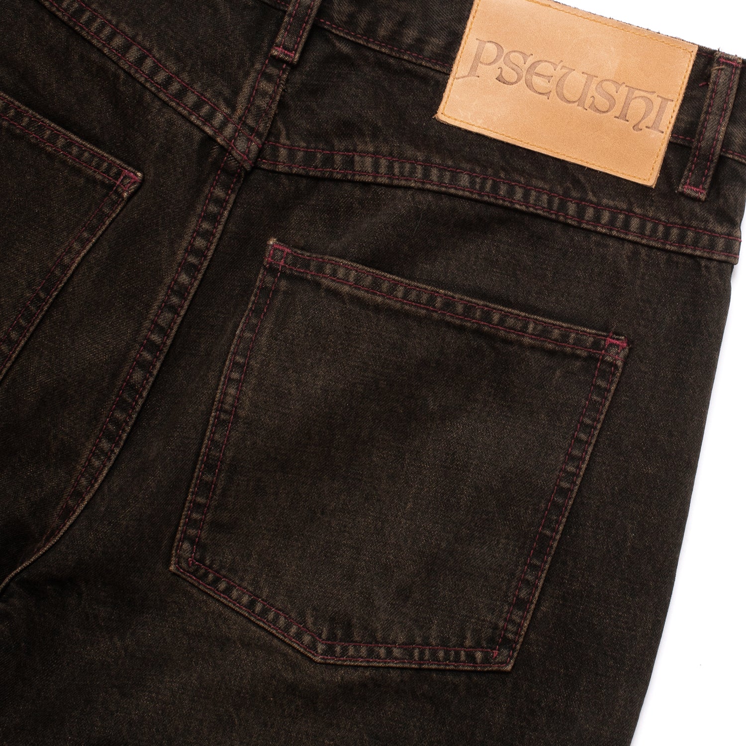 Pseushi Baggy Jeans in Mud Wash
