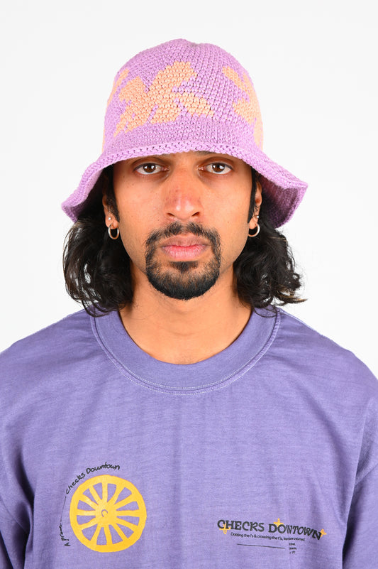 Checks 'Flower' Hat in Purple