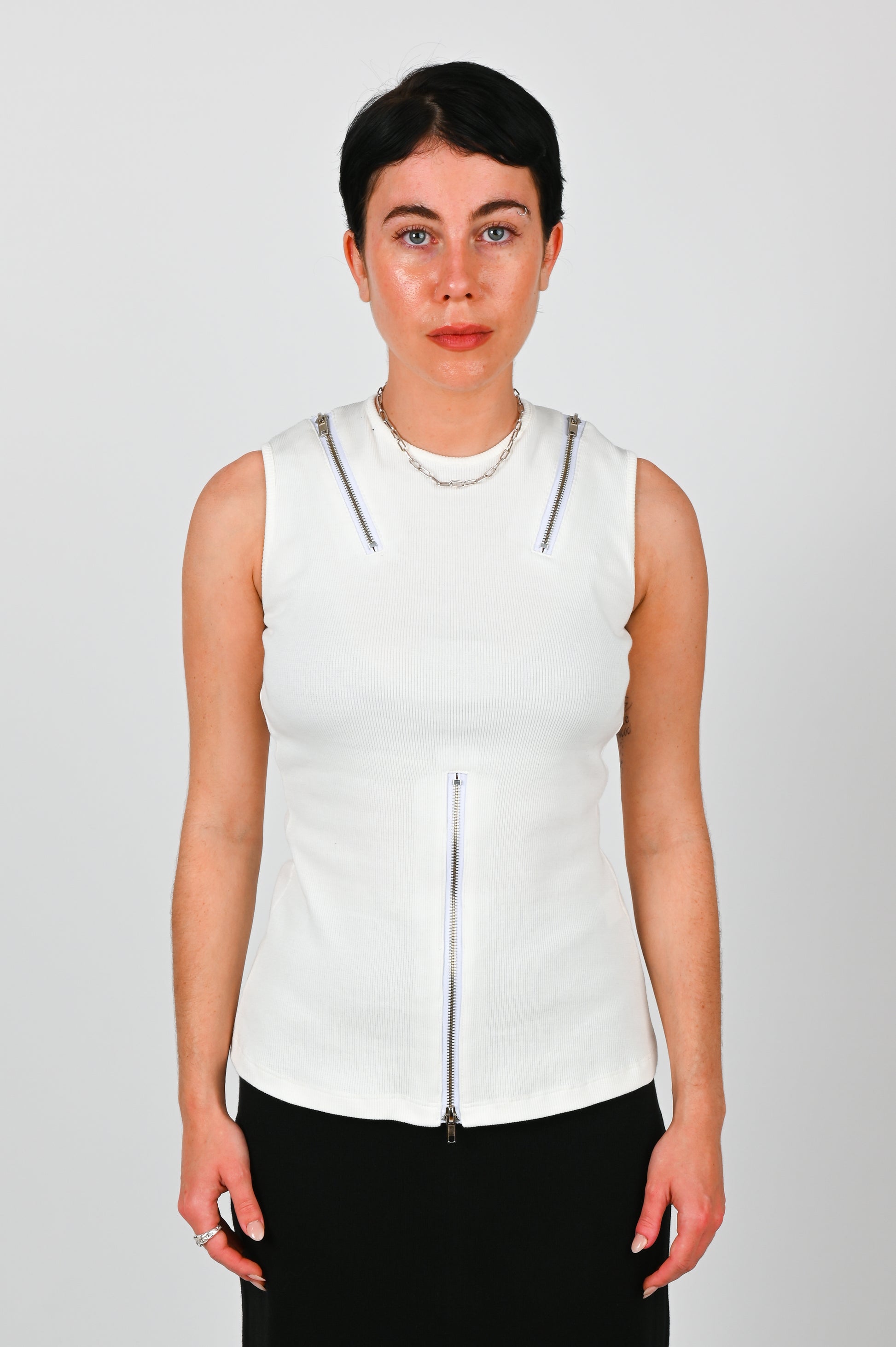 B-R-B 'Unzip Me' Top In White