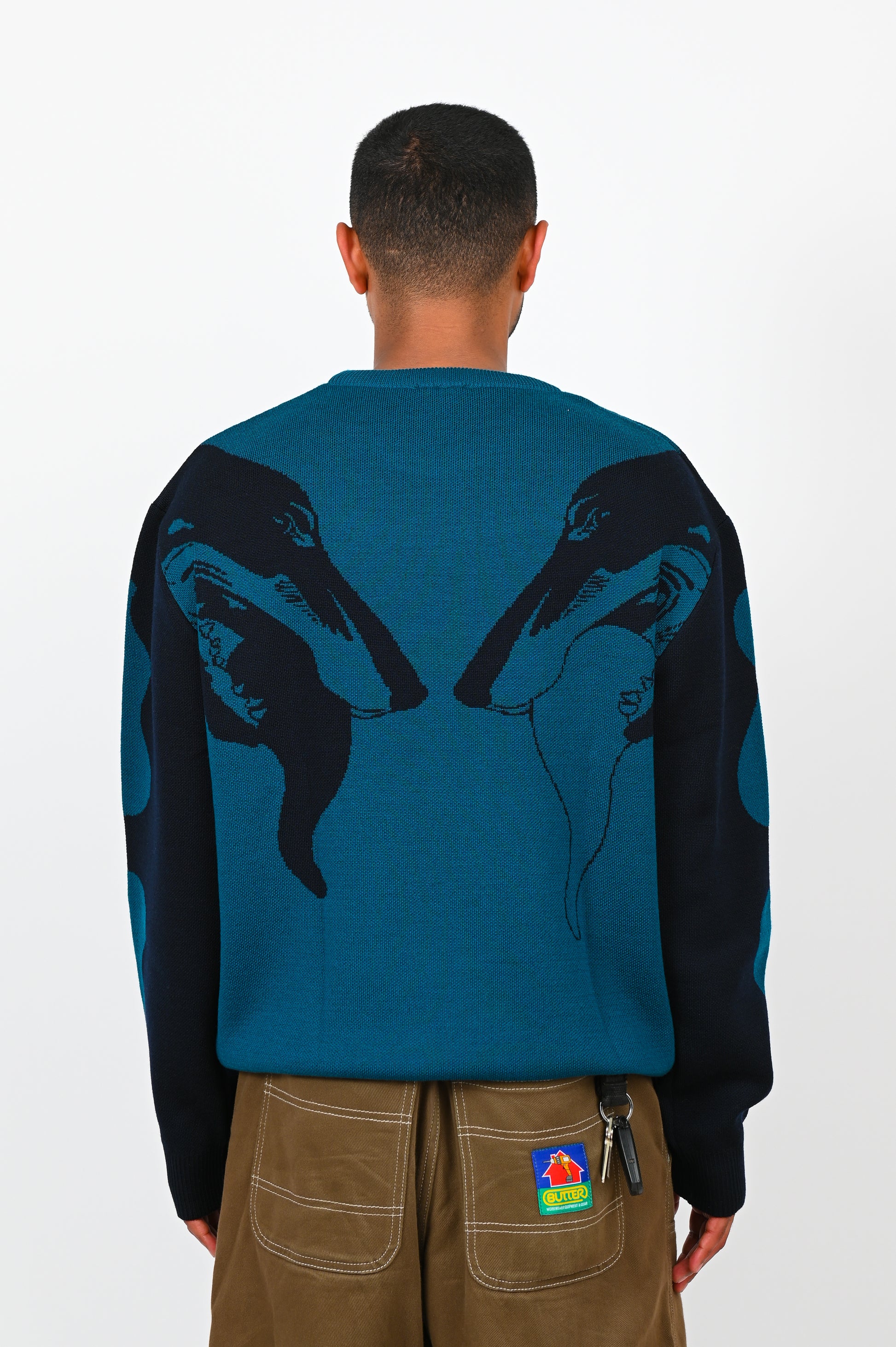 Hermann Studios 'Hound Knit' Merino Sweater In Teal