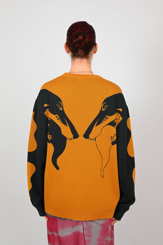 Hermann Studios 'Hound Knit' Merino Sweater In Tobacco